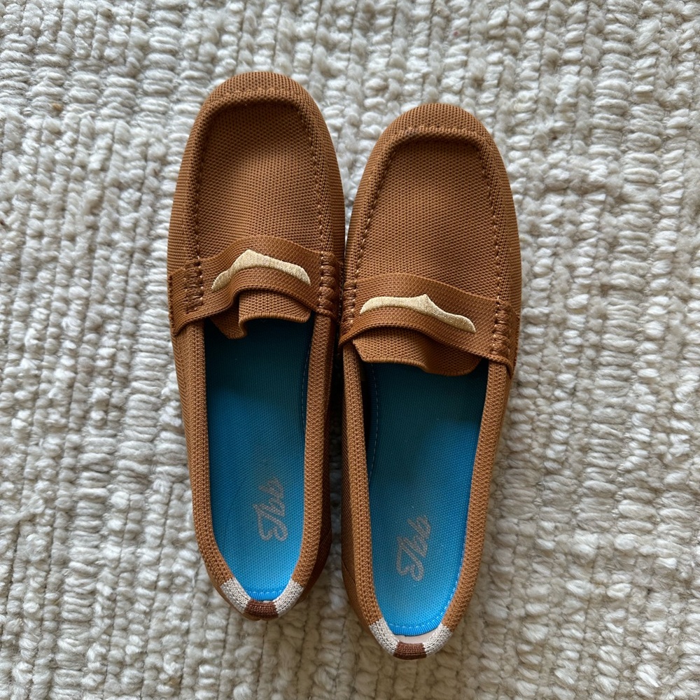 Brown Loafers with Blue Insoles